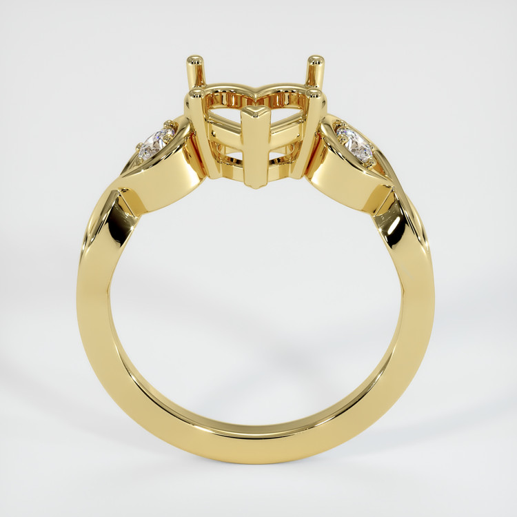 18K Yellow Gold Accent Stones Ring Setting