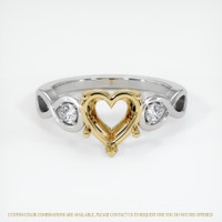 14K Yellow & White Accent Stones Ring Setting Image