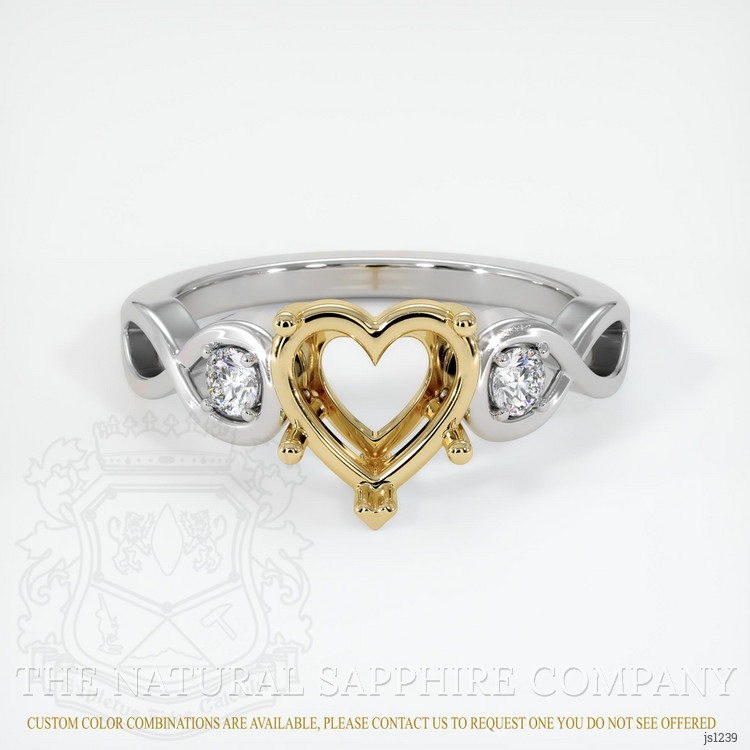 14K Yellow & White Accent Stones Ring Setting