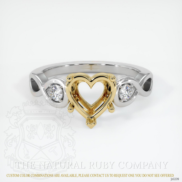 14K Yellow & White Accent Stones Ring Setting