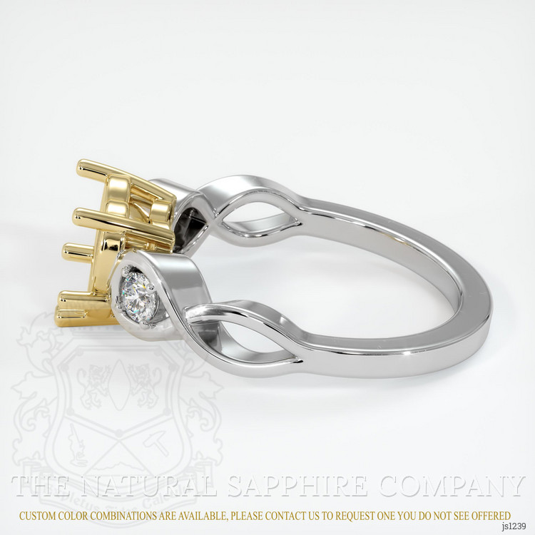 14K Yellow & White Accent Stones Ring Setting