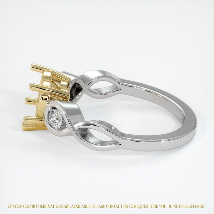 14K Yellow & White Accent Stones Ring Setting