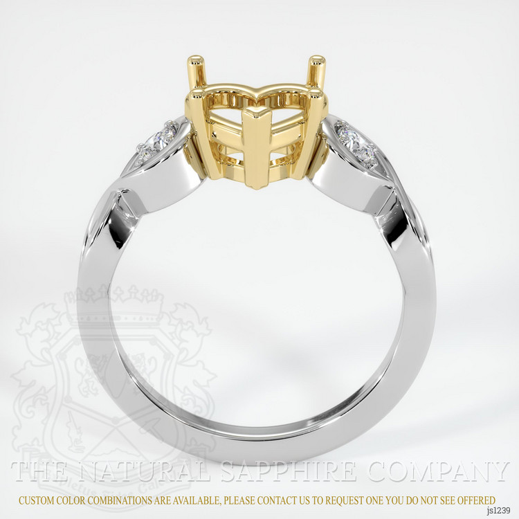 14K Yellow & White Accent Stones Ring Setting