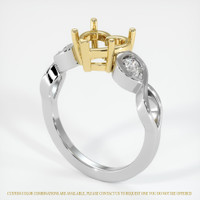 18K Yellow & White Accent Stones Ring Setting Video