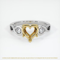 18K Yellow & White Accent Stones Ring Setting Image