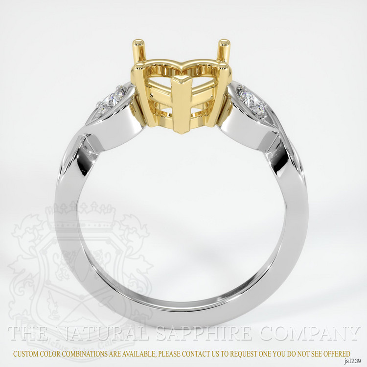 18K Yellow & White Accent Stones Ring Setting