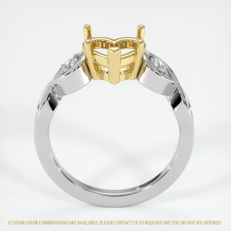 18K Yellow & White Accent Stones Ring Setting