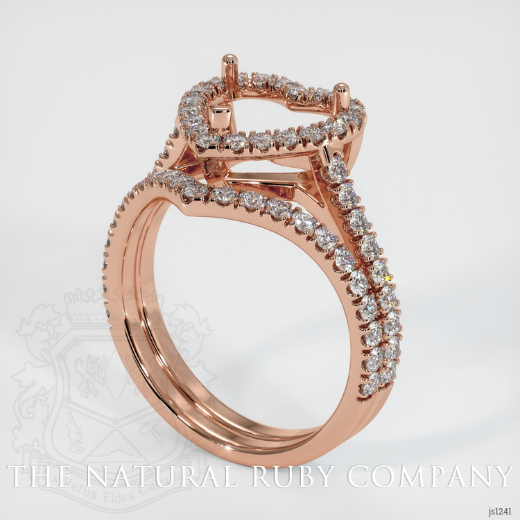 14K Rose Gold Pave Ring Setting