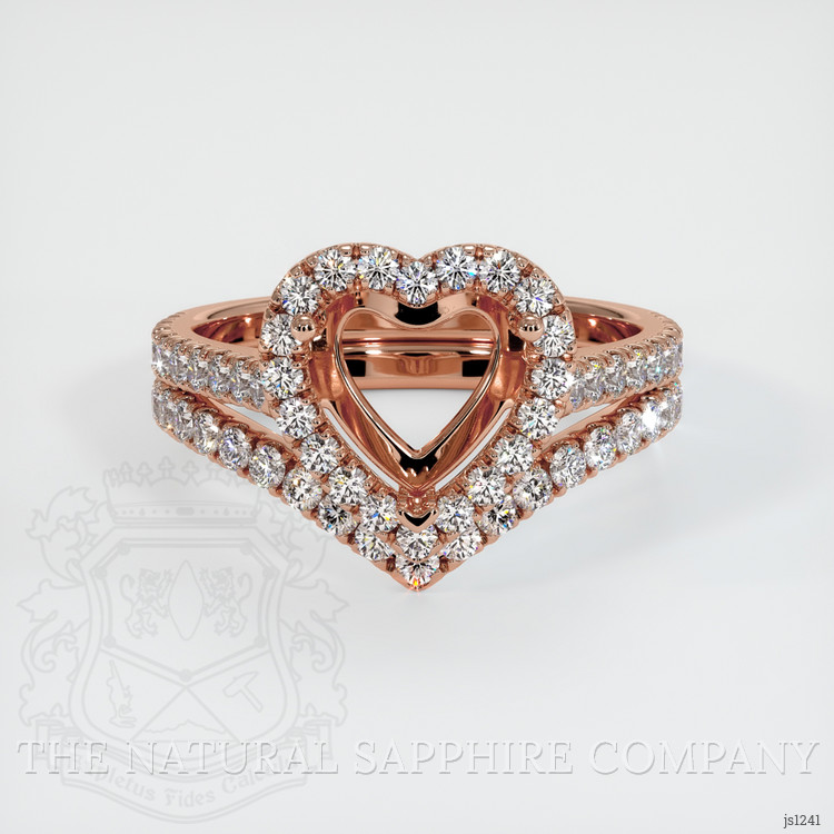 14K Rose Gold Pave Ring Setting