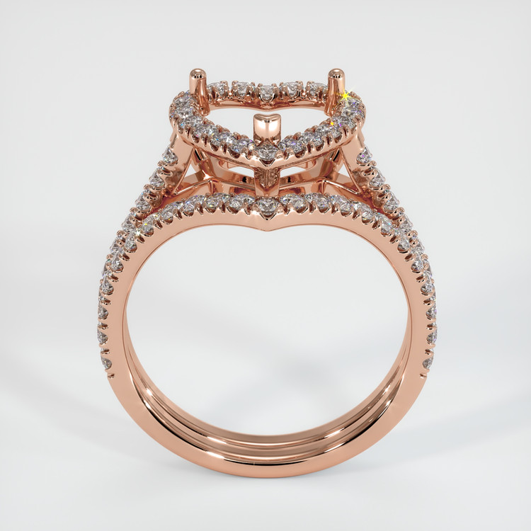 14K Rose Gold Pave Ring Setting