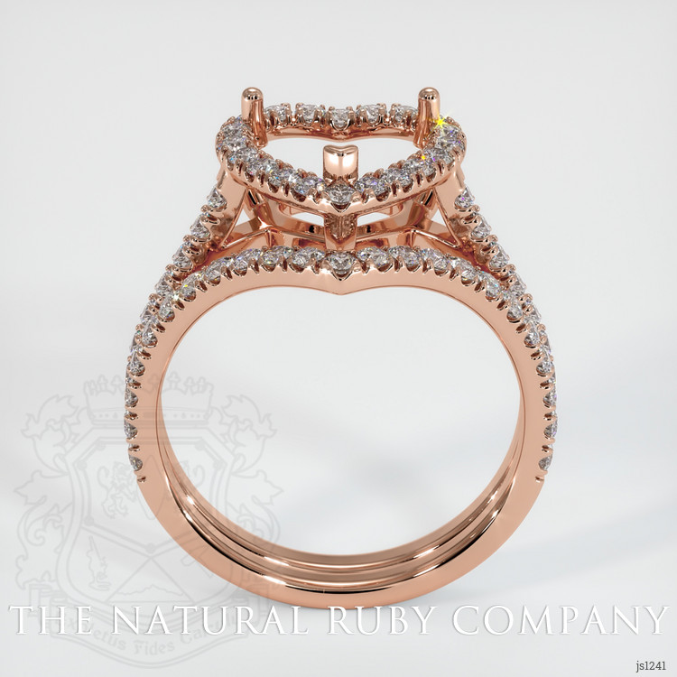 14K Rose Gold Pave Ring Setting