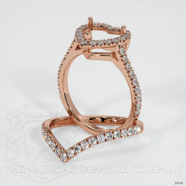 14K Rose Gold Pave Ring Setting