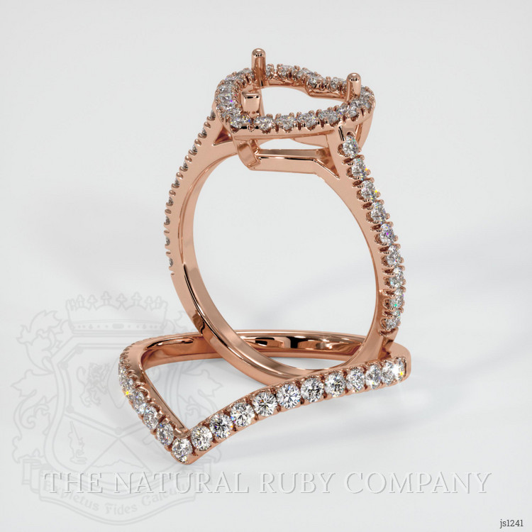 14K Rose Gold Pave Ring Setting