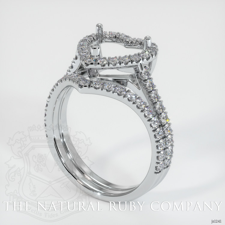 14K White Gold Pave Ring Setting
