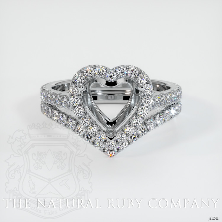 14K White Gold Pave Ring Setting