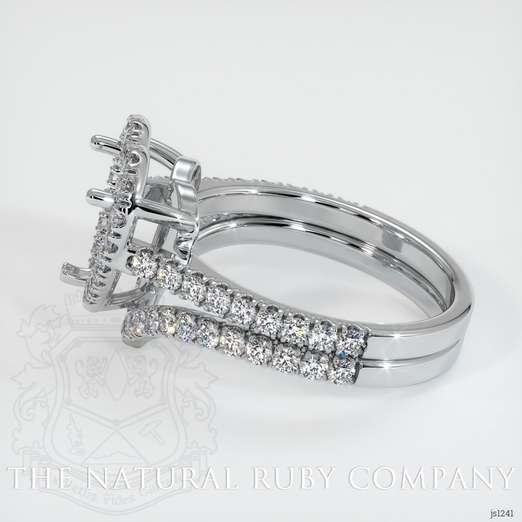14K White Gold Pave Ring Setting