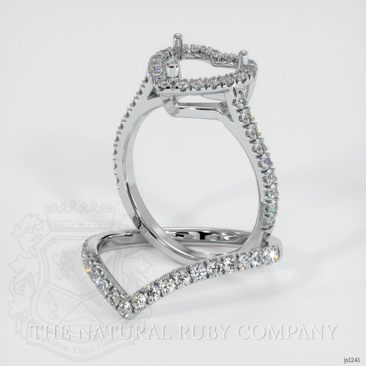 14K White Gold Pave Ring Setting