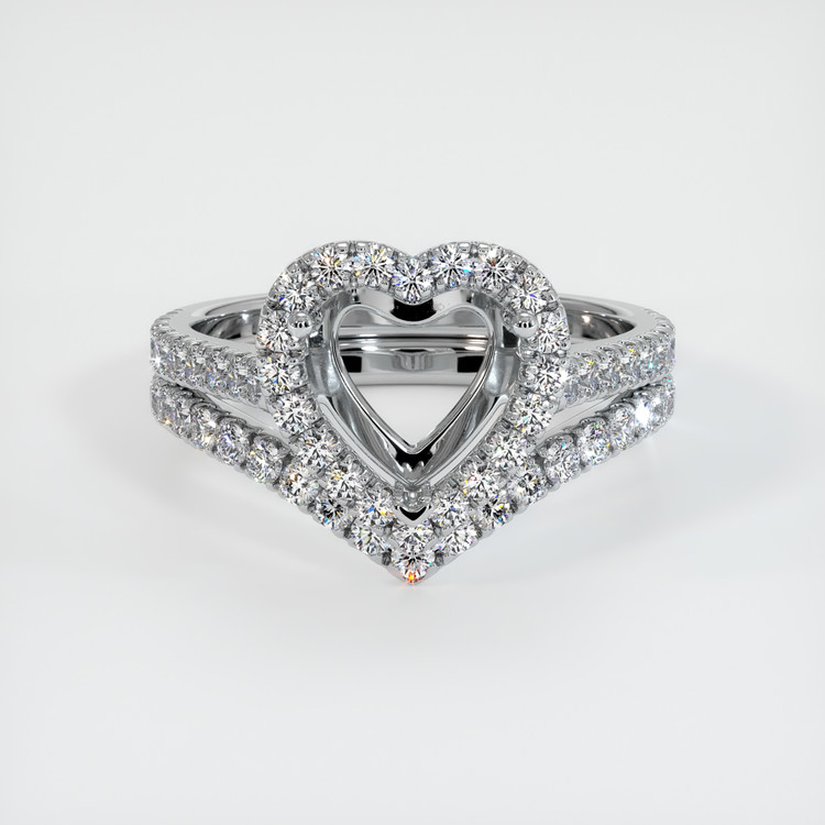 18K White Gold Pave Ring Setting
