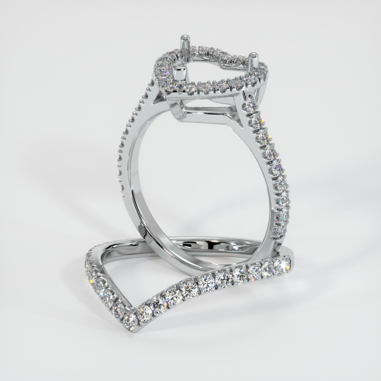18K White Gold Pave Ring Setting