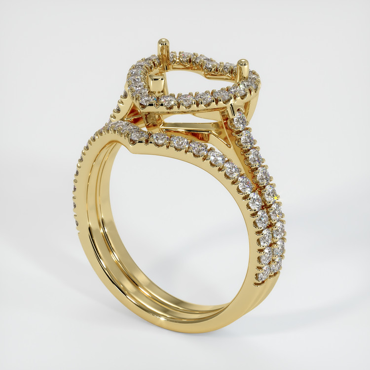 14K Yellow Gold Pave Ring Setting