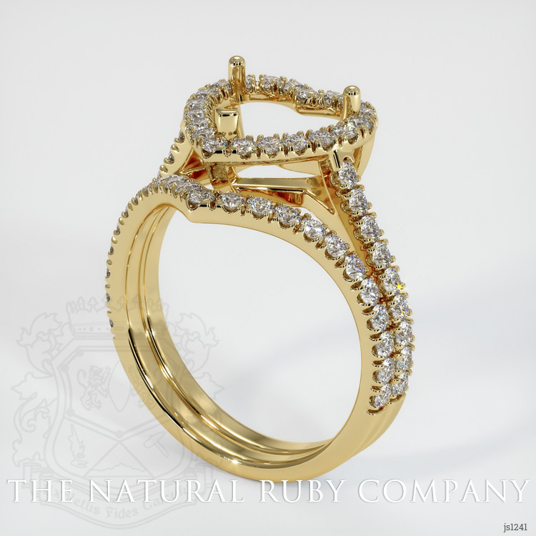 14K Yellow Gold Pave Ring Setting