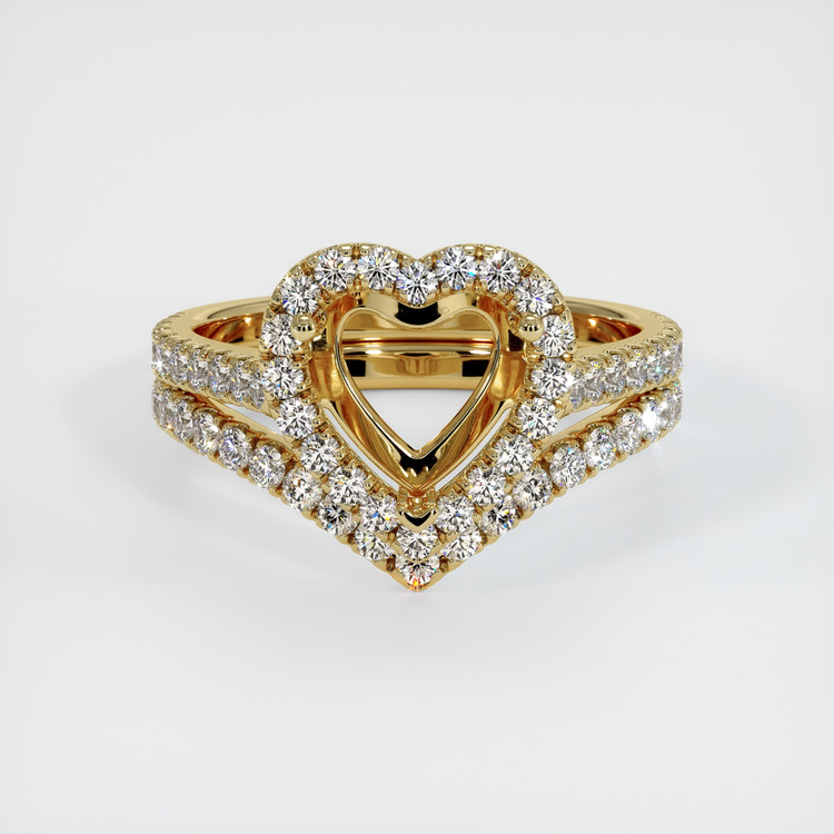 14K Yellow Gold Pave Ring Setting