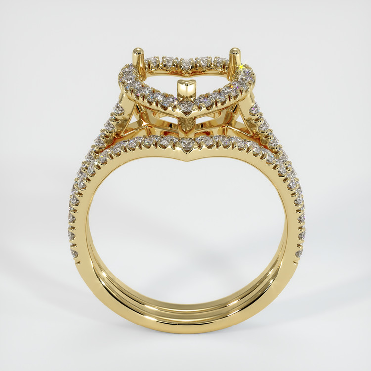 14K Yellow Gold Pave Ring Setting