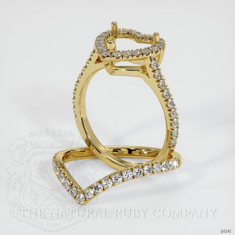 14K Yellow Gold Pave Ring Setting