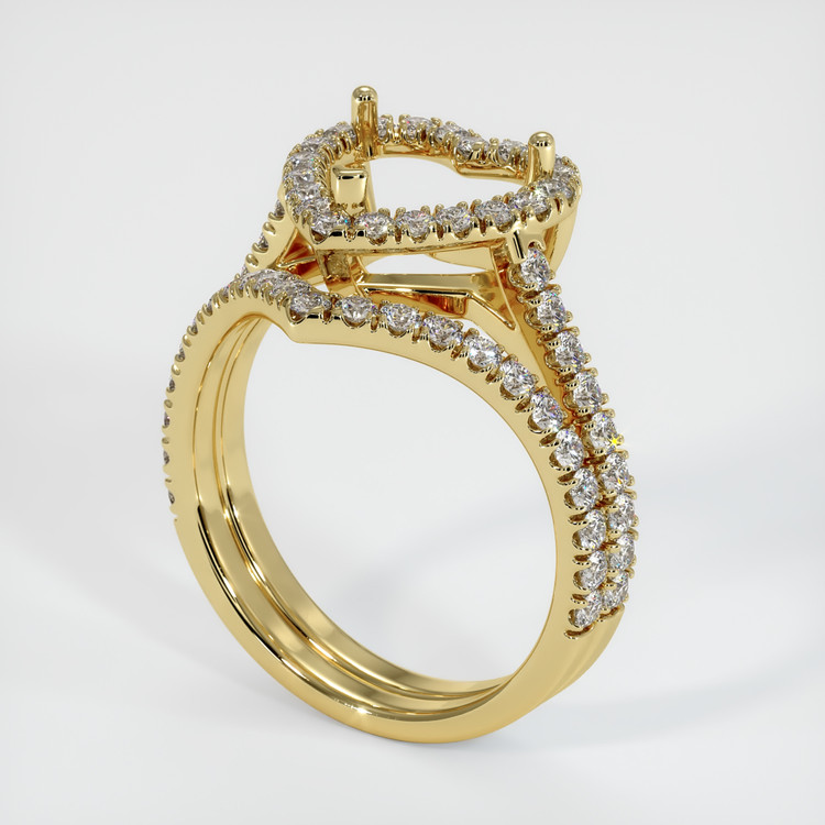 18K Yellow Gold Pave Ring Setting