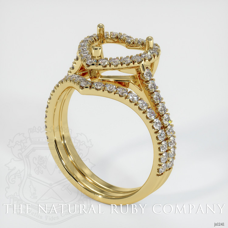 18K Yellow Gold Pave Ring Setting