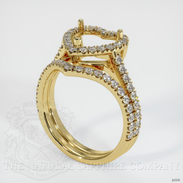 18K Yellow Gold Pave Ring Setting
