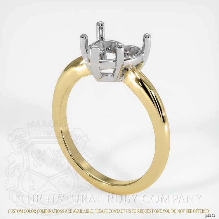 14K White & Yellow Solitaire Ring Setting