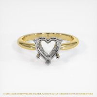 14K White & Yellow Solitaire Ring Setting Image