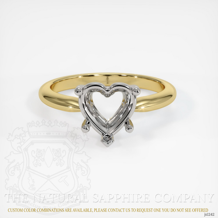 14K White & Yellow Solitaire Ring Setting