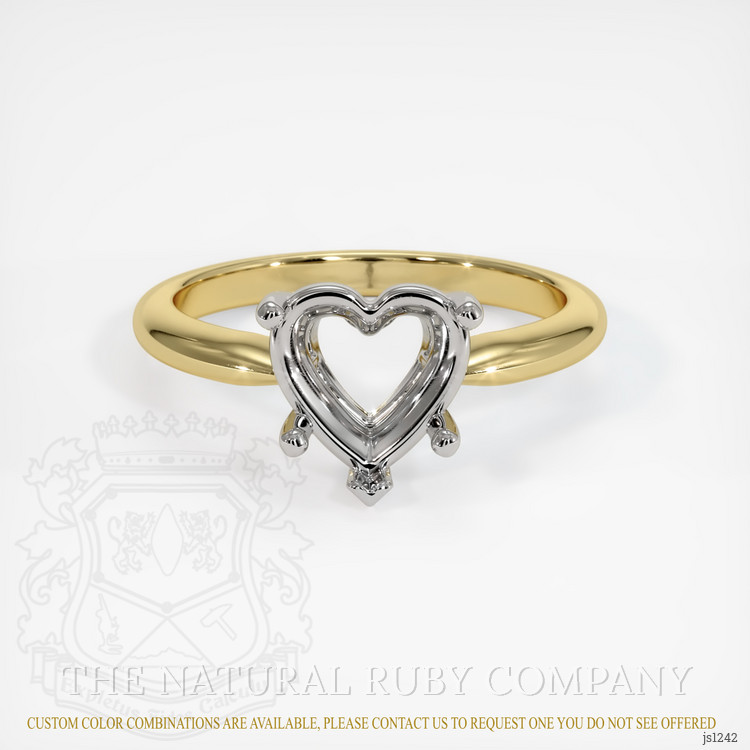 14K White & Yellow Solitaire Ring Setting