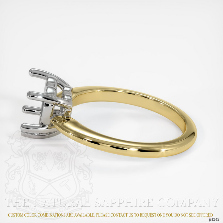 14K White & Yellow Solitaire Ring Setting