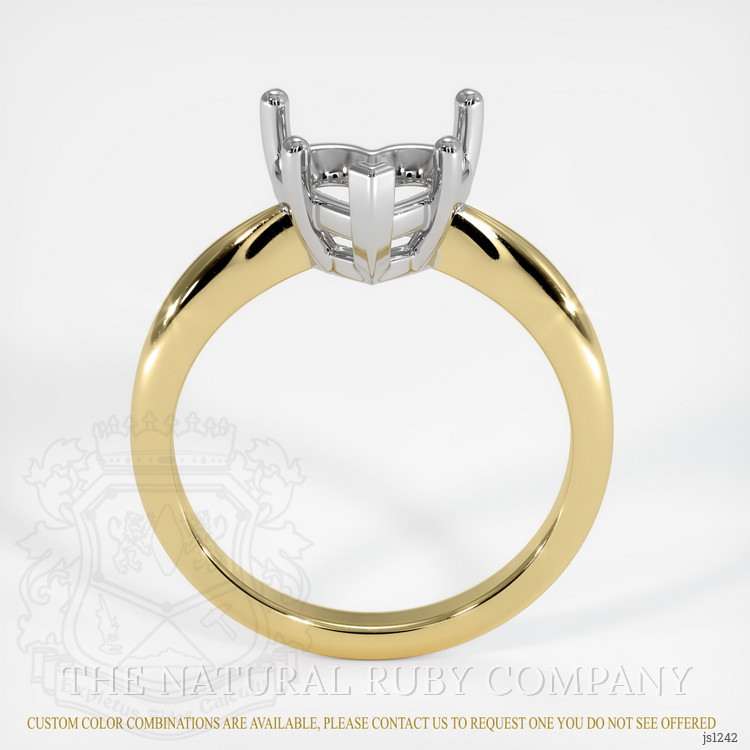 14K White & Yellow Solitaire Ring Setting