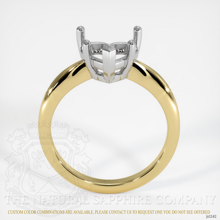 14K White & Yellow Solitaire Ring Setting