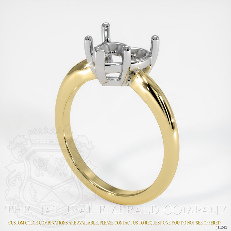 18K White & Yellow Solitaire Ring Setting