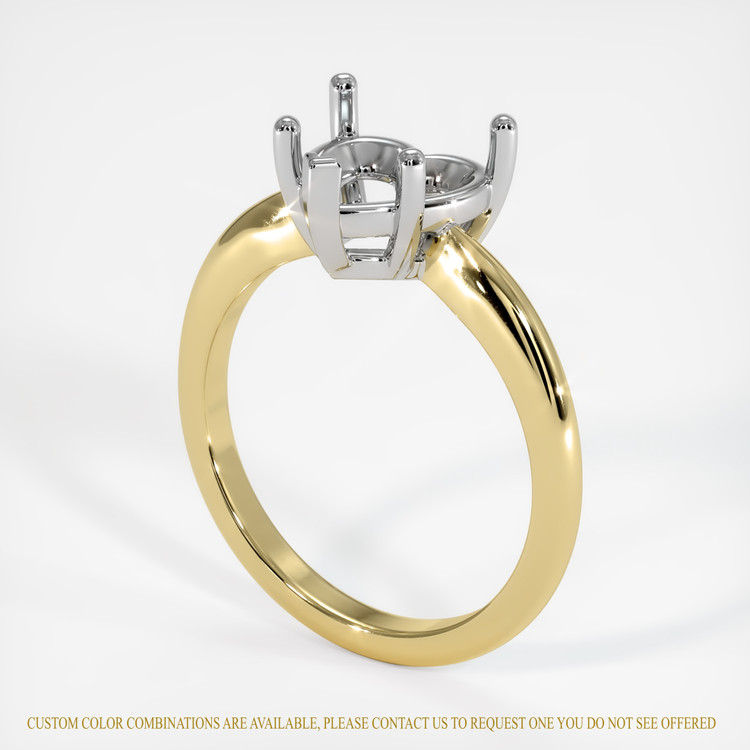 18K White & Yellow Solitaire Ring Setting