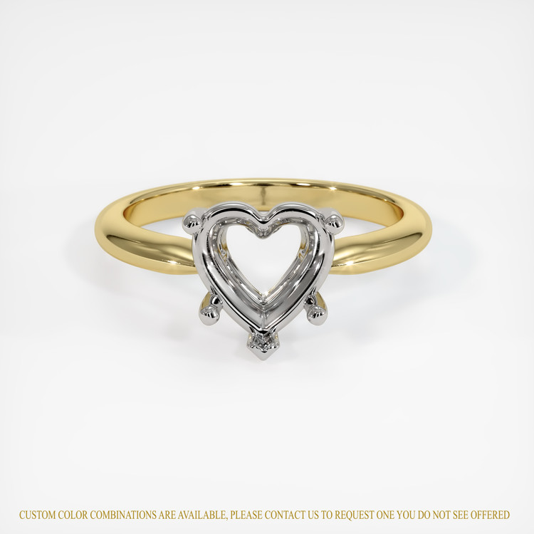 18K White & Yellow Solitaire Ring Setting