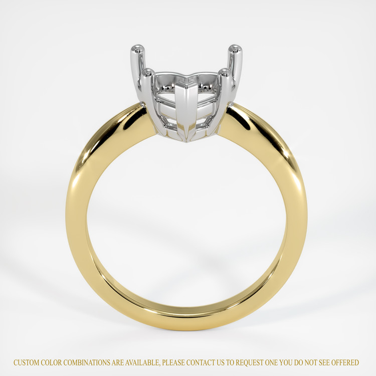 18K White & Yellow Solitaire Ring Setting