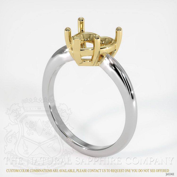 14K Yellow & White Solitaire Ring Setting