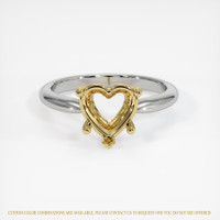14K Yellow & White Solitaire Ring Setting Image