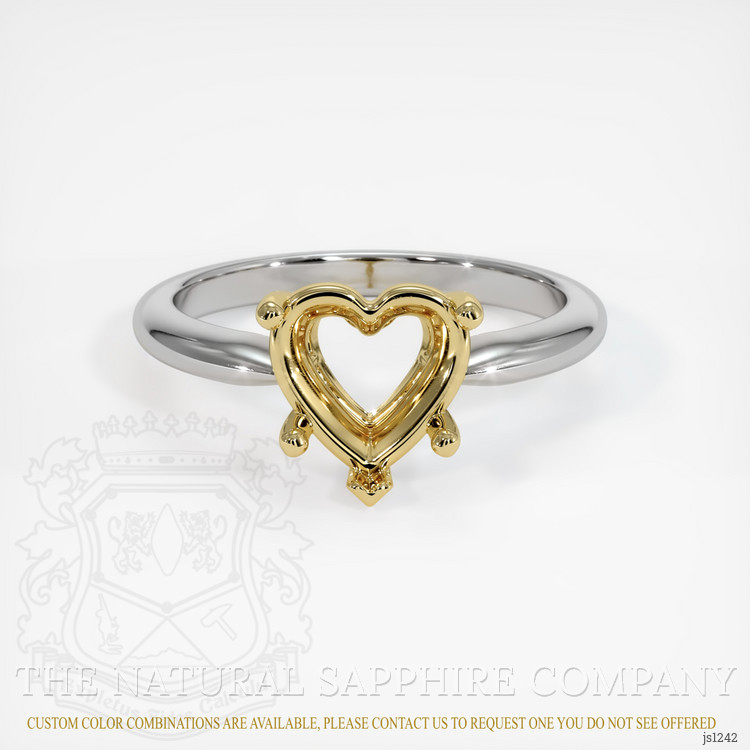 14K Yellow & White Solitaire Ring Setting