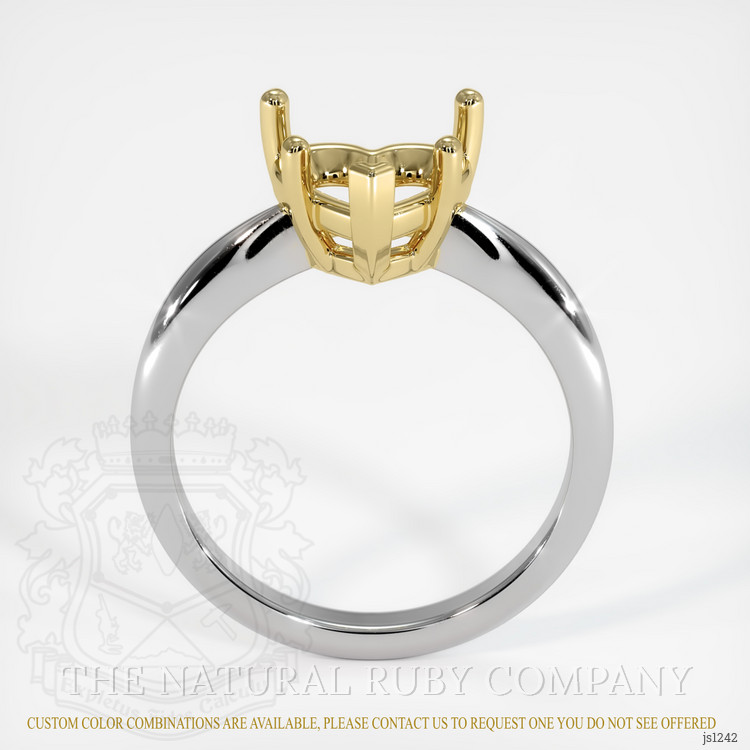 14K Yellow & White Solitaire Ring Setting