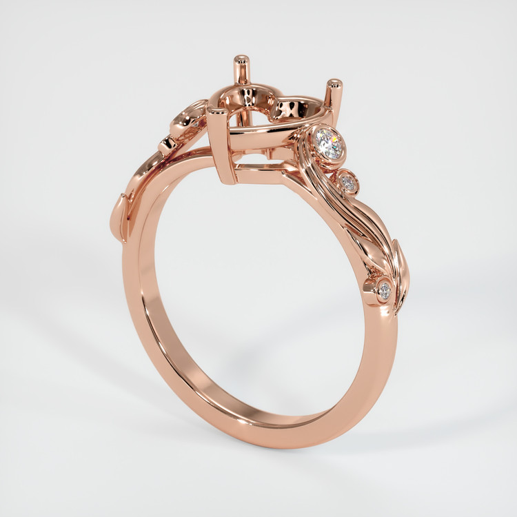 14K Rose Gold Accent Stones Ring Setting