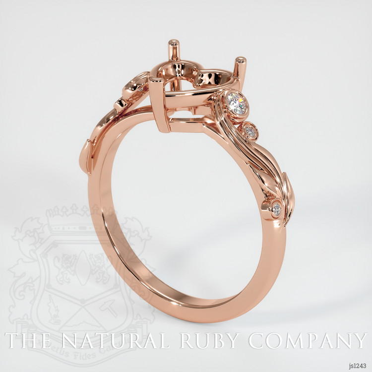 14K Rose Gold Accent Stones Ring Setting