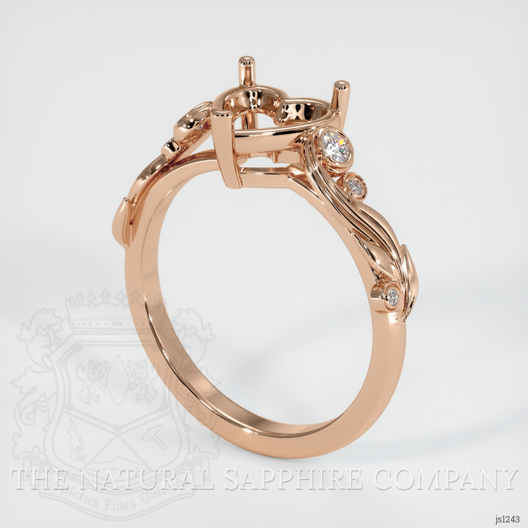 18K Rose Gold Accent Stones Ring Setting