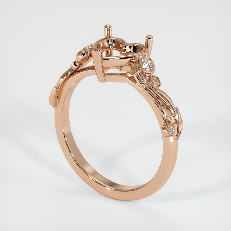 18K Rose Gold Accent Stones Ring Setting